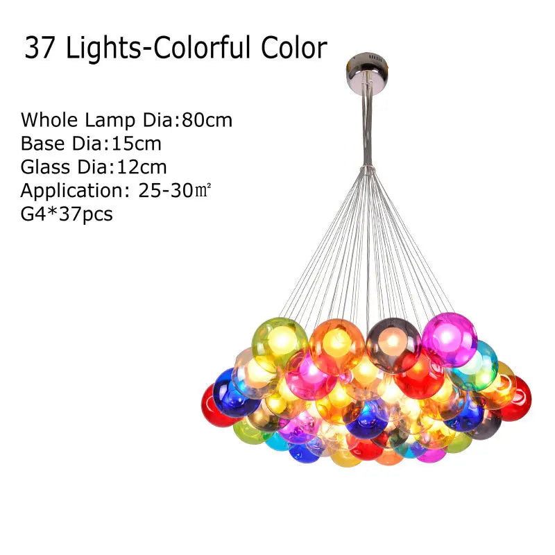 lustre en verre soufflé led créatif pour chambre d'enfants