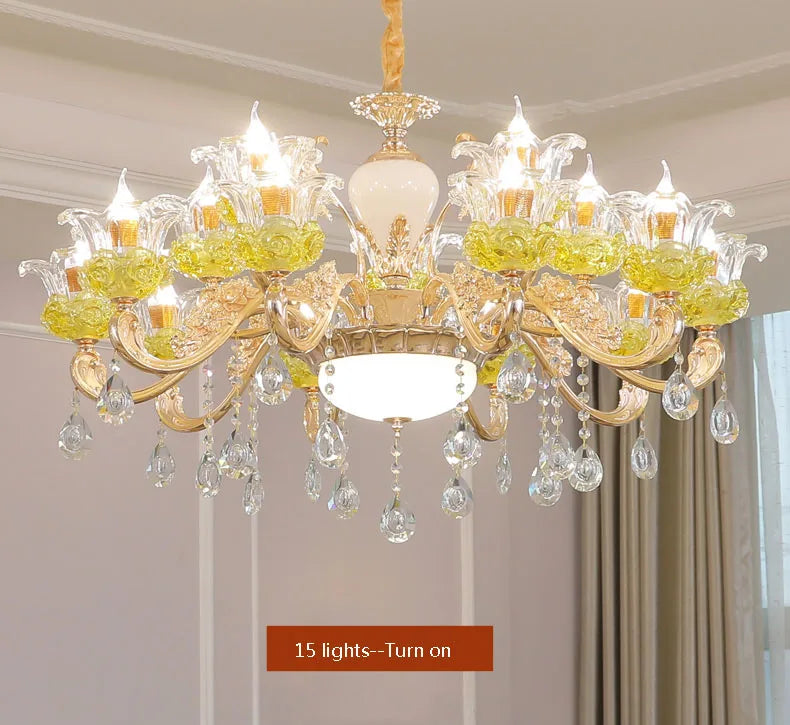 lustre en cristal européen éclairage de luxe pour décoration intérieur