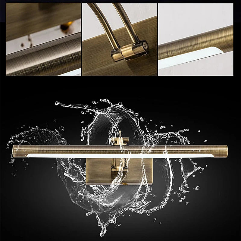 Applique murale led moderne étanche miroir cosmétique acier inox