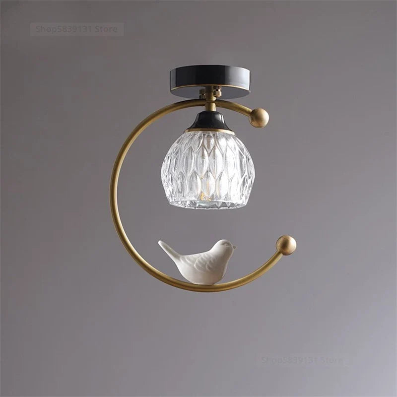 plafonnier led nordique simple en cristal éclairage moderne décoratif