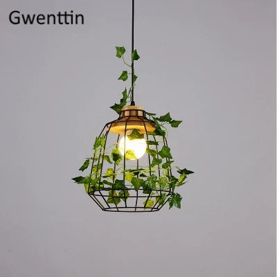 suspension moderne en bois avec éclairage led pour plantes