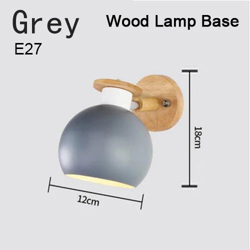 applique murale moderne en fer et bois à led