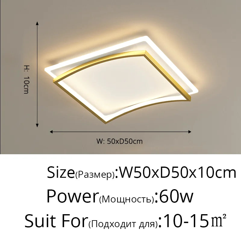 plafonnier led carré moderne à intensité réglable avec télécommande