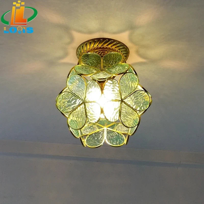 lampe à pétales en verre style nordique pour décoration intérieure
