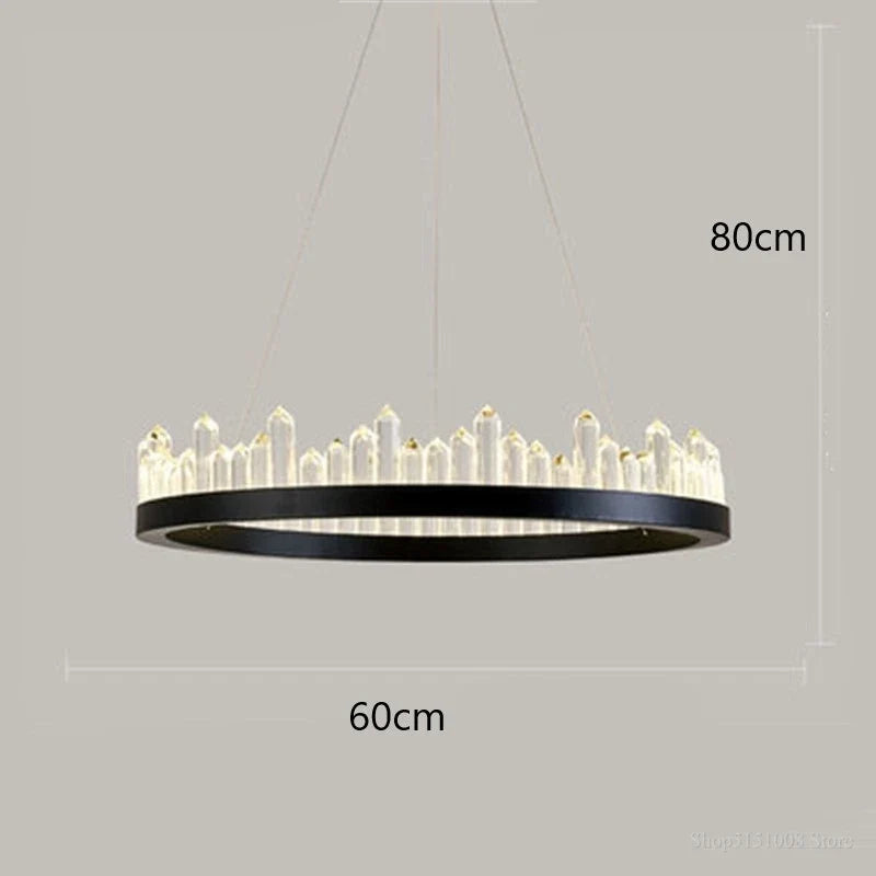 suspension en cristal moderne pour décoration intérieure élégante