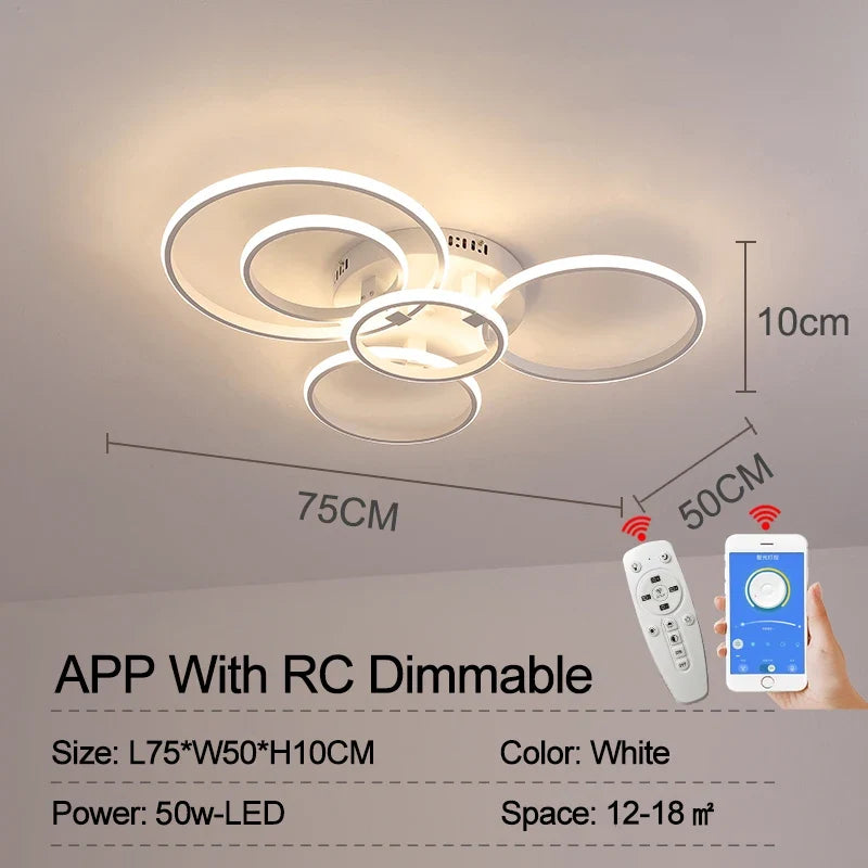 Plafonnier anneaux à LED