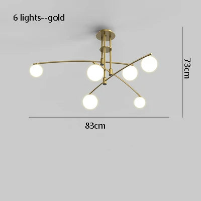 suspension moderne en métal et verre pour intérieur