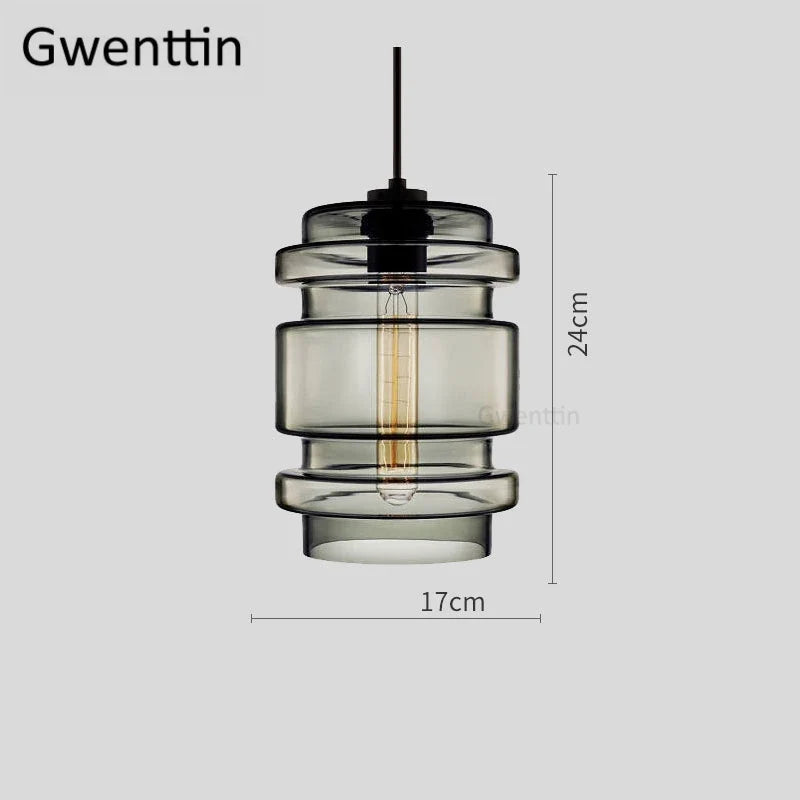 suspension moderne en verre teinté pour décoration intérieure