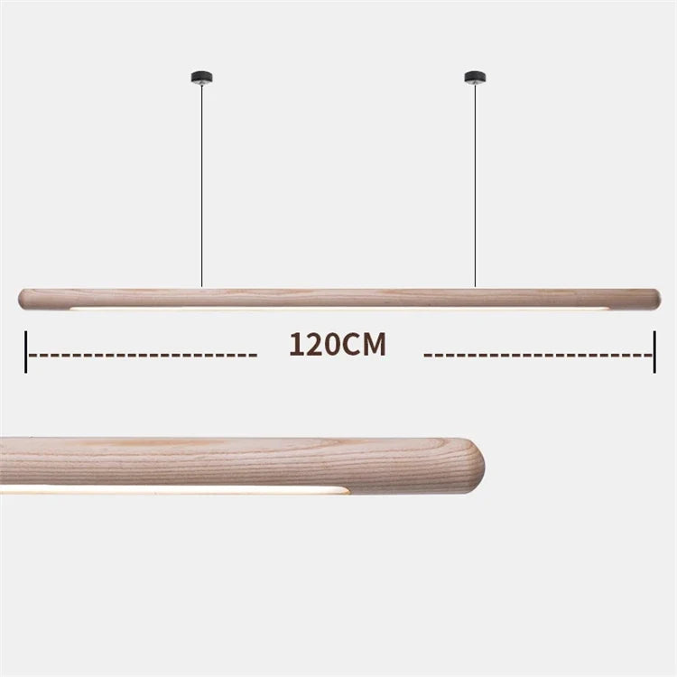 suspension design minimaliste en bois avec bande led