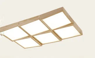 plafonnier à led en bois avec télécommande pour éclairage intérieur