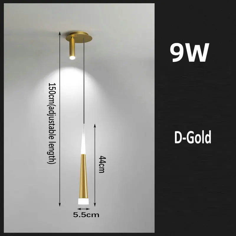 suspension led au design moderne avec long câble
