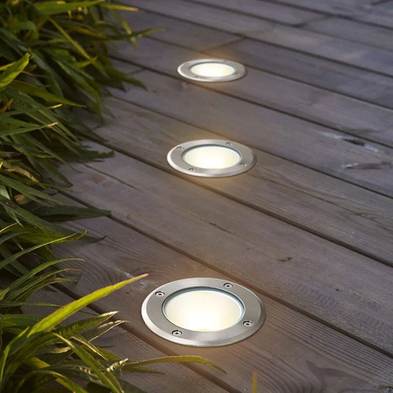 LED lumière souterraine 5W 10W 15W 20W 30W extérieur IP67 étanche sol jardin chemin sol enterré cour Spot paysage 220v Dc12v
