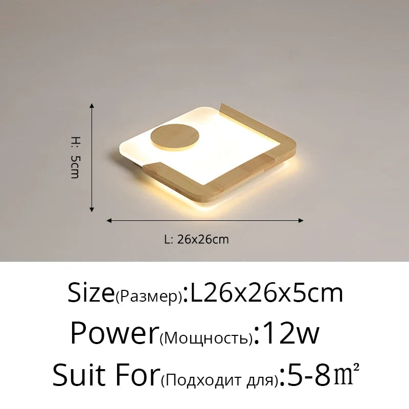 lustre led moderne en fer et bois pour intérieur minimaliste
