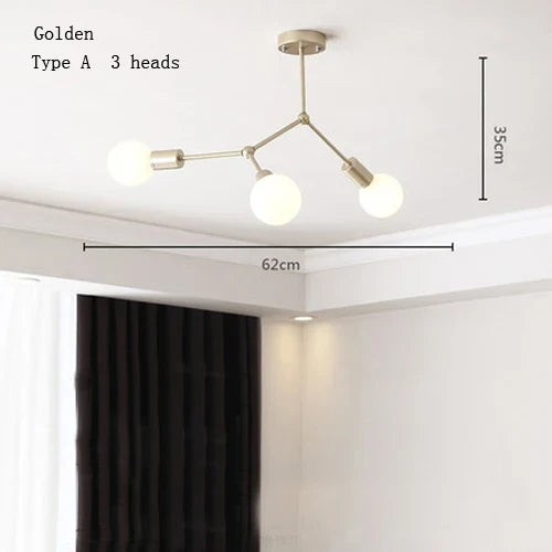 lustre moderne à plusieurs têtes pour intérieur créatif