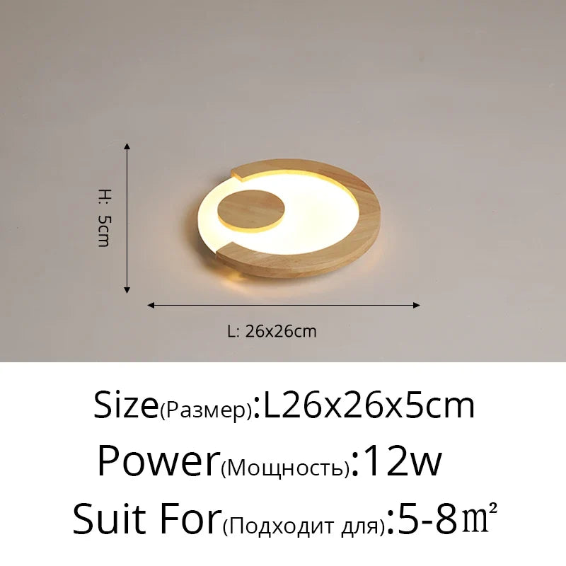lustre led moderne en fer et bois pour intérieur minimaliste