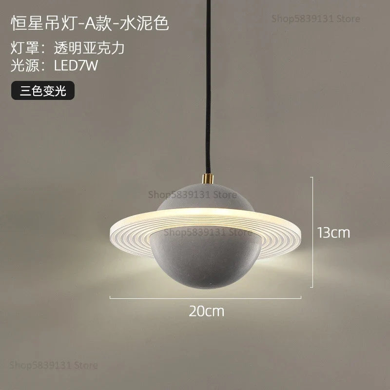 suspension modernes en ciment led pour restaurant barre lumineuse