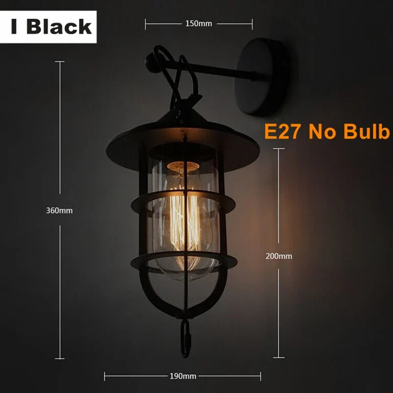 applique murale led rustique en fer vintage pour intérieur et extérieur