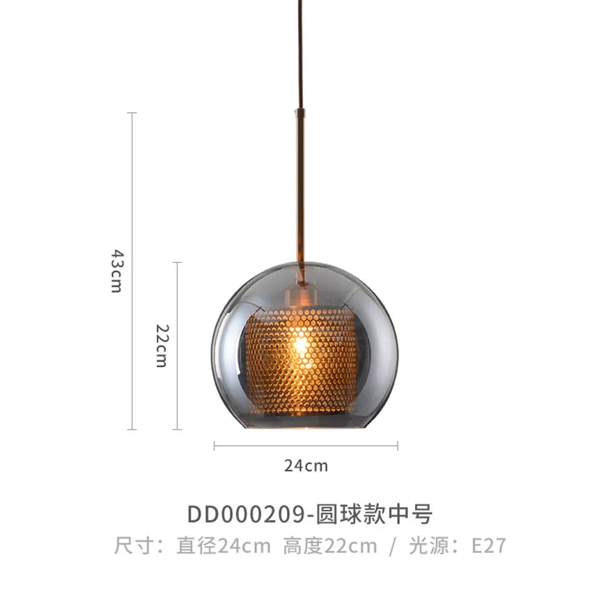suspension moderne en verre pour décoration intérieure élégante