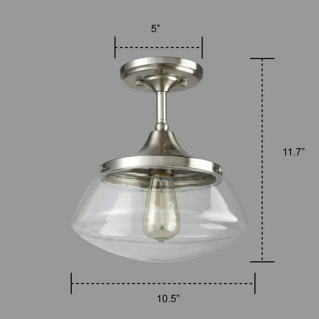 lustre rétro-industriel en cristal clair lumière intérieure