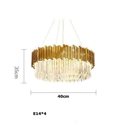 plafonnier moderne en cristal ovale à plusieurs couches