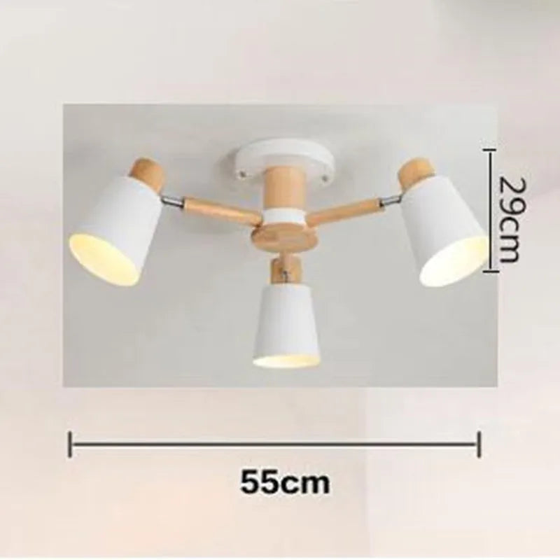 lustre nordique en bois massif simple et moderne