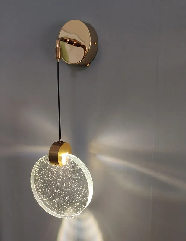 applique murale moderne en cristal avec éclairage créatif