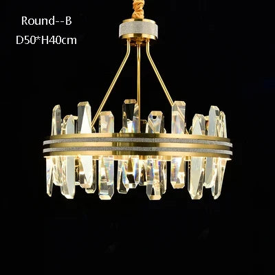lustre en cristal rond design postmoderne pour un intérieur créatif