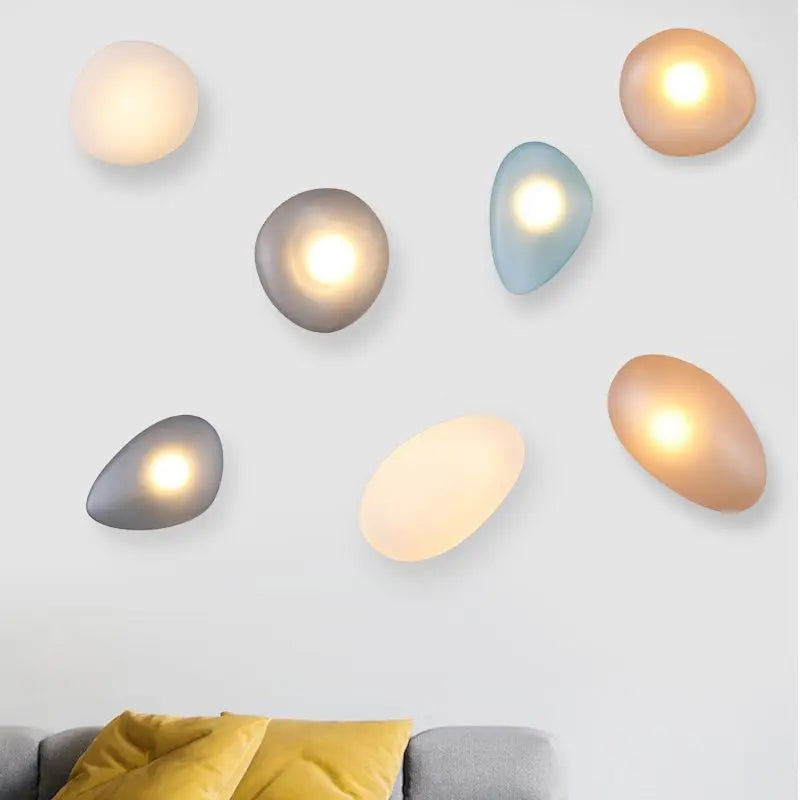 applique murale led galets verre moderne déco intérieur hotel couloir plafonnier éclairage