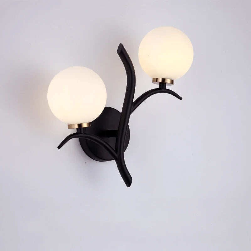Applique murale led en métal nordique boule de verre dorée postmoderne loft café