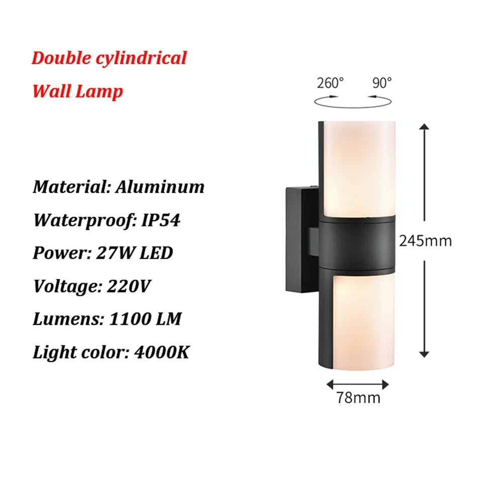 applique murale led étanche moderne pour extérieur décoratif paysage jardin allée