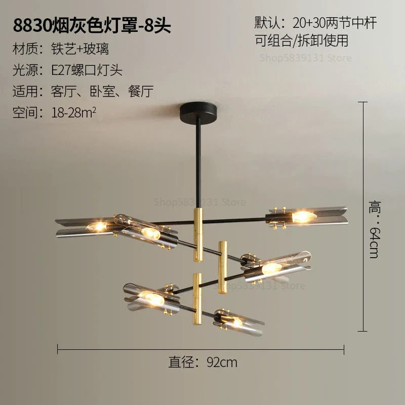 lustre en verre au design nordique et créatif