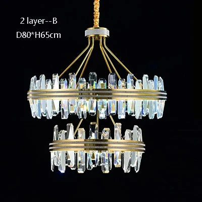 lustre en cristal rond design postmoderne pour un intérieur créatif