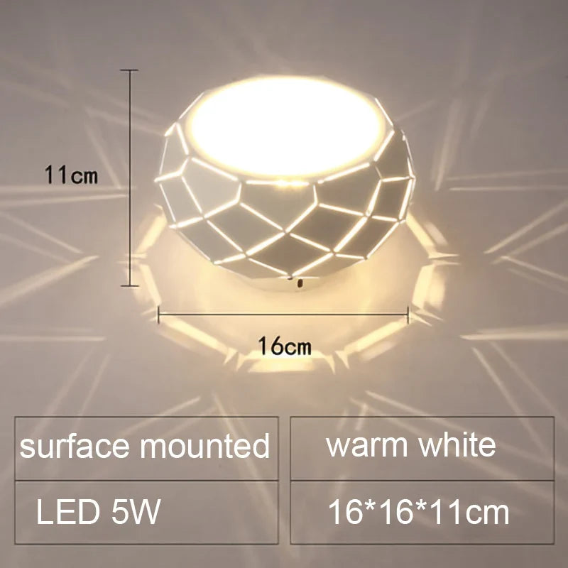 Plafonnier LED moderne simplicité 5W 12W
