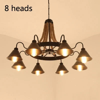 lustre vintage industriel en fer forgé pour loft et café