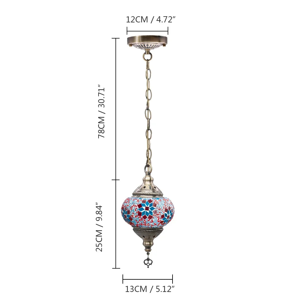 suspension turque en verre mosaïque artisanale décoration méditerranéenne