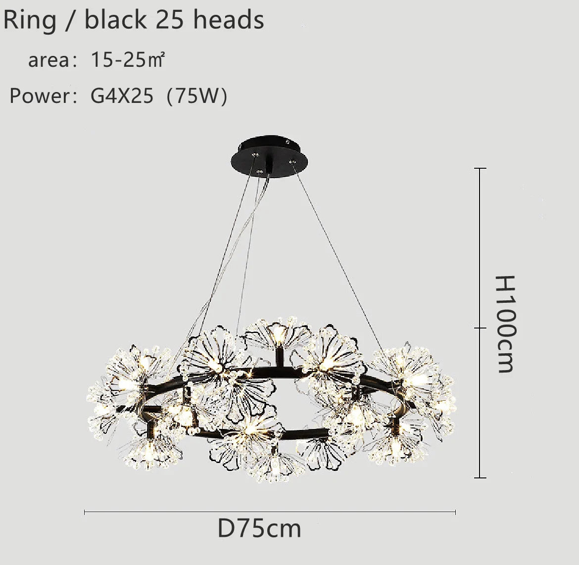 lustre moderne luxe en led pour éclairage intérieur