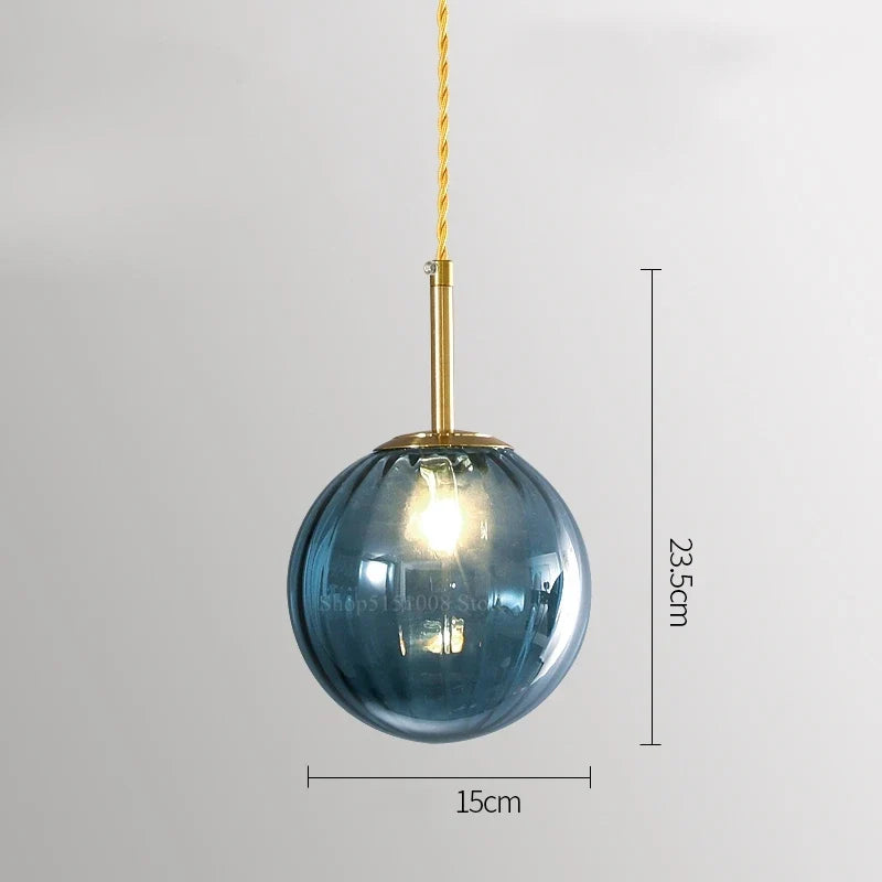 suspension LED en verre design moderne simpliste