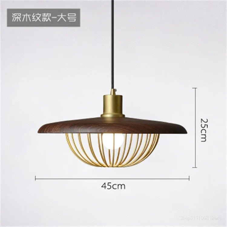 lustre nordique en forme de chapeau de grain de bois