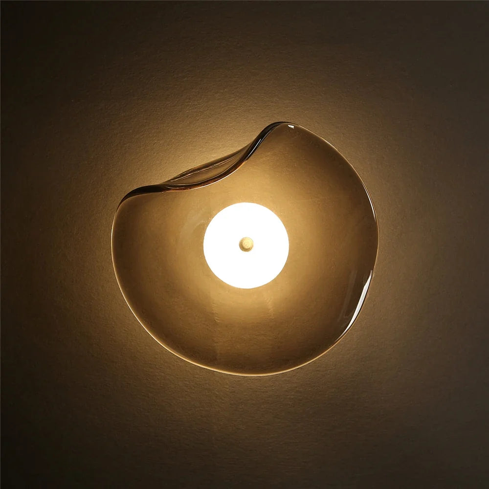 applique murale led moderne en verre éclairage surface incurvée