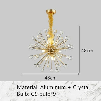 lustres modernes en cristal pour décoration romantique intérieure