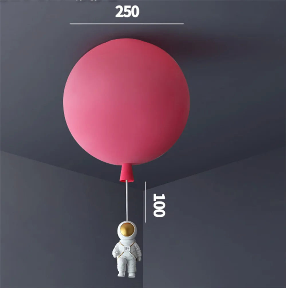 plafonnier led nordique avec astronaute et ballons pour enfants