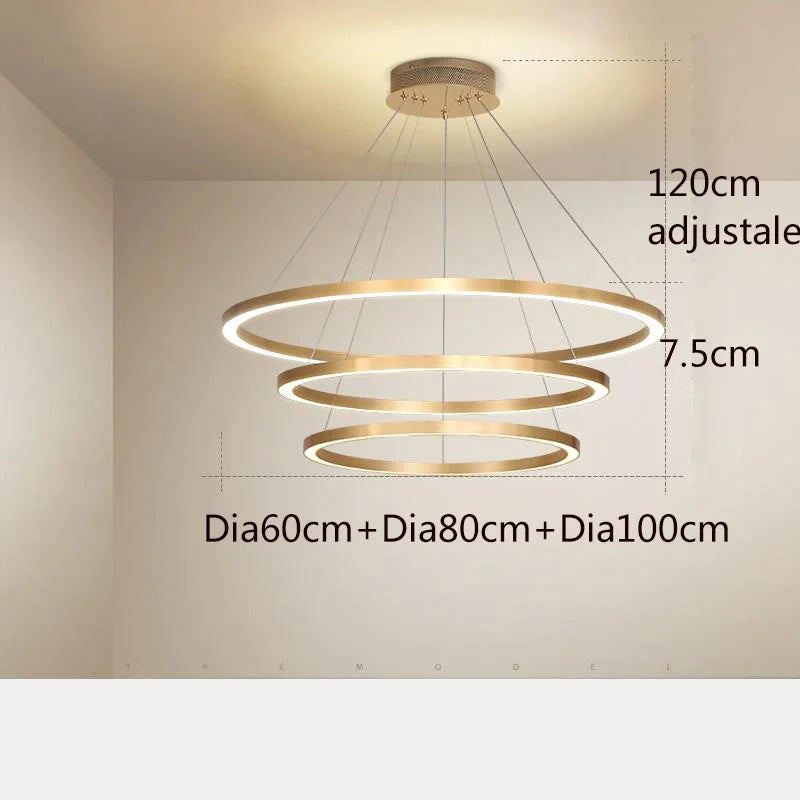 lustre simple style nordique moderne cercle rond décoration intérieure