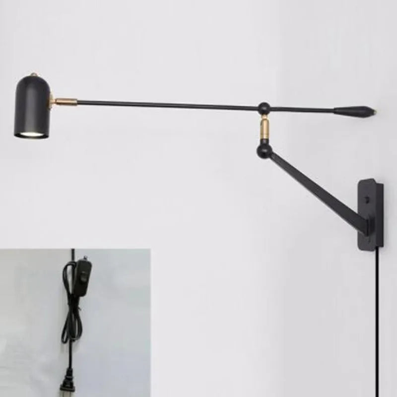 applique murale à led rétractable avec bras pliable