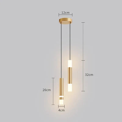 suspension LED en or art moderne long câble