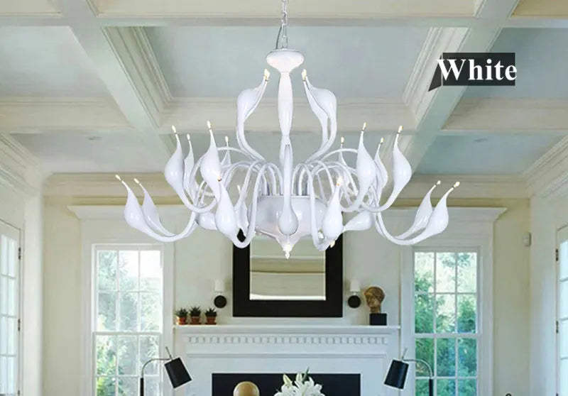 suspension nordic swan en fer art déco moderne