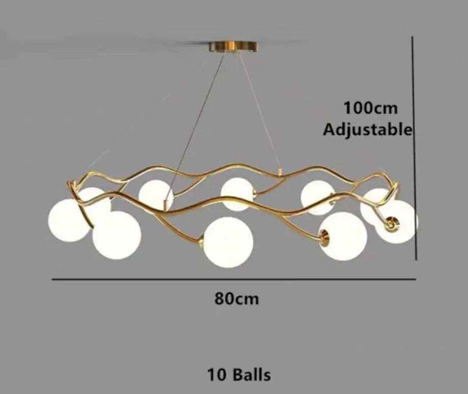 lustre moderne en verre blanc décoration artistique pour intérieur
