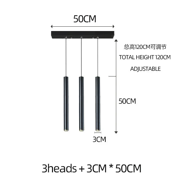 lampe cylindrique moderne nordique pour restaurant à LED