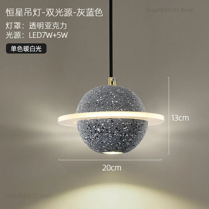 suspension modernes en ciment led pour restaurant barre lumineuse