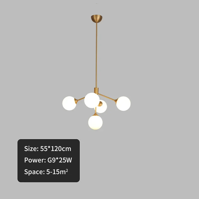lustre design nordique décoratif avec éclairage led spoutnik
