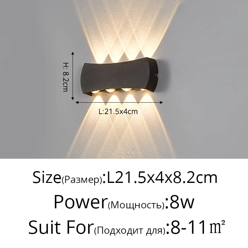 applique murale led moderne imperméable pour extérieur minimaliste